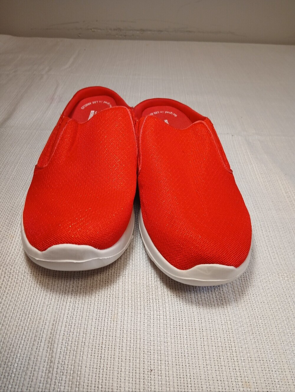 Skechers Red Slip-On Mule with White Sole - Picture 4 of 5